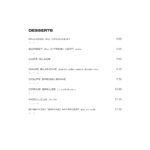 Carte des menus - Bistro Blue Origin